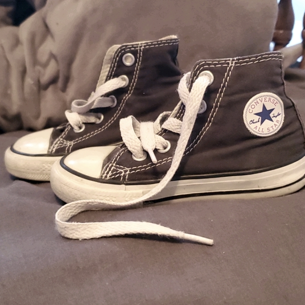 Kids black hightop converse